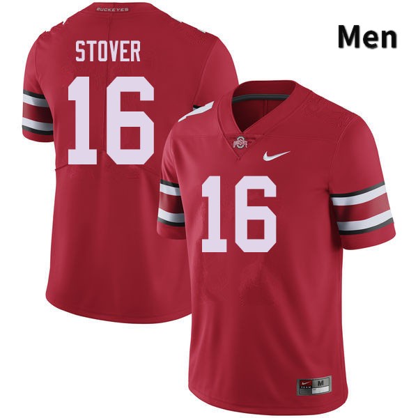 Ohio State Buckeyes Cade Stover Men's #16 Red Authentic Stitched College Football Jersey